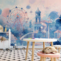 Fantasy Carnival Forest Mural Wallpaper — Whimsical Watercolor Art Mural Wallpaper - room preview 02