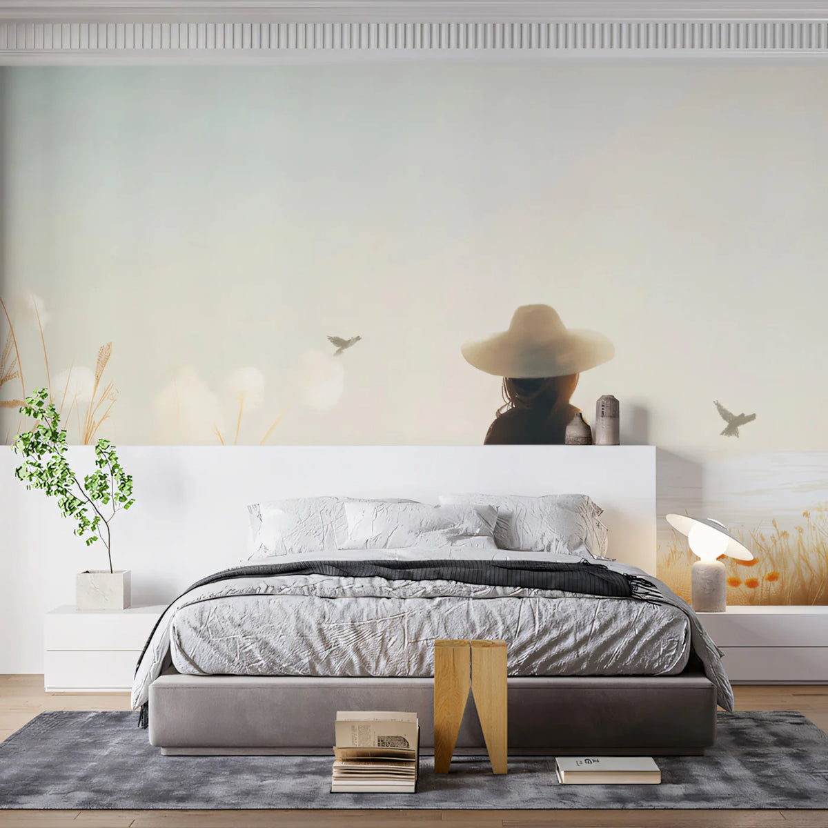Sun-Kissed Meadow Mural Wallpaper — Ethereal Coastal Landscape Mural Wallpaper - room preview 02