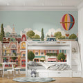 Victorian Promenade Mural Wallpaper — Whimsical Storybook Street Art Mural Wallpaper - room preview 02
