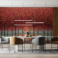 Autumn Sunset Forest Mural Wallpaper — Vibrant Impressionist Art Mural Wallpaper - room preview 02