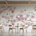 Macro Baby's Breath Mural Wallpaper — Soft Pink Floral Design Mural Wallpaper - room preview 02