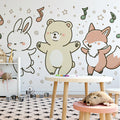 Forest Friends Musical Mural Wallpaper — Whimsical Kids Illustration Mural Wallpaper - room preview 02