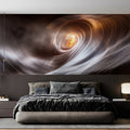 Luminous Cosmic Vortex Mural Wallpaper — Abstract Fluid Wall Art Mural Wallpaper - room preview 02