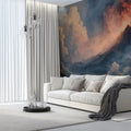 Volcano Ascent Watercolor Mural Wallpaper — Moody Mountain Landscape Mural Wallpaper - room preview 02