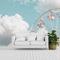 Ferris Wheel Sky Mural Wallpaper — Pastel Carnival Cloud Design Mural Wallpaper - room preview 02