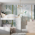 Egrets and Forest Wetlands Mural Wallpaper — Ethereal Nature Scene Mural Wallpaper - room preview 02