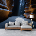 Canyon Light Wall Mural — Moody Geological Landscapes Mural Wallpaper - room preview 02