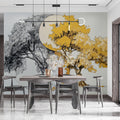 Yin-Yang Tree of Life Mural Wallpaper — Artistic Ink Sketch Mural Wallpaper - room preview 02
