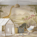 Jurassic Valley Prehistoric Landscape Mural Wallpaper - room preview 02