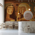 Ancient Mediterranean Mosaic Mural Wallpaper — Historical Art Theme Mural Wallpaper - room preview 02