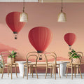 Floating Hot Air Balloons Mural Wallpaper —Dreamy Pastel Sunset Mural Wallpaper - room preview 02