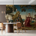 Medieval Courtship Mural Wallpaper — Renaissance Gothic Art Mural Wallpaper - room preview 02