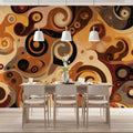 Golden Swirls Abstract Mural Wallpaper — Art Nouveau Inspired Design Mural Wallpaper - room preview 02
