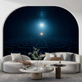 Cinema Spotlight Mural Wallpaper — Dark Atmospheric Interior Mural Wallpaper - room preview 02