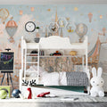 Fairytale Kingdom Mural Wallpaper — Whimsical Pastel Castle Design Mural Wallpaper - room preview 02