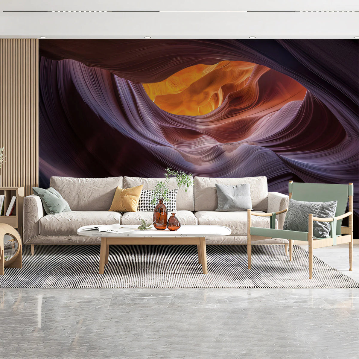 Antelope Canyon Abstract Mural Wallpaper — Fluid Sandstone Curves Mural Wallpaper - room preview 02