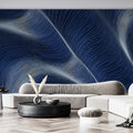 Data Stream Wave Mural Wallpaper — Modern Abstract Geometric Design Mural Wallpaper - room preview 02