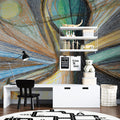 Abstract Crayon Sketch Mural Wallpaper — Expressive Artistic Design Mural Wallpaper - room preview 02