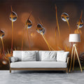 Macro Moss Dewdrop Mural Wallpaper — Warm Nature Fantasy Mural Wallpaper - room preview 02