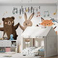 Dancing Woodland Friends Mural Wallpaper — Playful Musical Illustration Mural Wallpaper - room preview 02