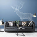Stellar Stag Wireframe Mural Wallpaper — Modern Minimalist Design Mural Wallpaper - room preview 02