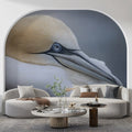 Northern Gannet Bird Portrait Mural Wallpaper — Minimalist Decor Mural Wallpaper - room preview 02