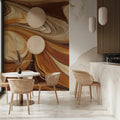 Molten Caramel Fluid Art Mural Wallpaper — Abstract Luxury Design Mural Wallpaper - room preview 02