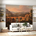 Classical Roman Aqueduct Landscape Mural Wallpaper - room preview 02