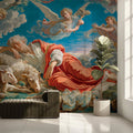 Sleeping Shepherd Baroque Mural Wallpaper — Classical Art Motif Mural Wallpaper - room preview 02