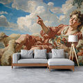 Shepherd Boy & Sheep Mural Wallpaper — Whimsical Rococo Art Mural Wallpaper - room preview 02