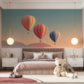 Floating Balloons Mural Wallpaper — Minimalist Sunset Gradient Mural Wallpaper - room preview 02