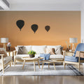Golden Hour Hot Air Balloon Mural Wallpaper — Hazy Sunset Landscape Mural Wallpaper - room preview 02