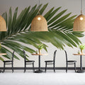 Minimalist Palm Leaf Mural Wallpaper — Clean Botanical Print Mural Wallpaper - room preview 02