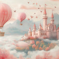 Fantasy Castle & Hot Air Balloon Mural Wallpaper — Whimsical Decor Mural Wallpaper - room preview 02