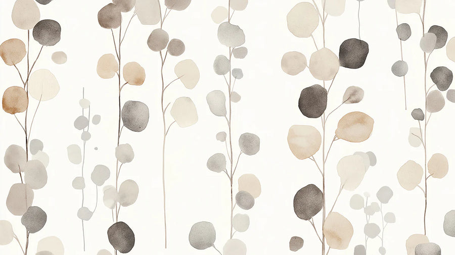 Botanical Wallpaper Mural – Leaf & Plant Wall Mural – Watercolor Botanical Leaf — Modern Neutral printable artwork