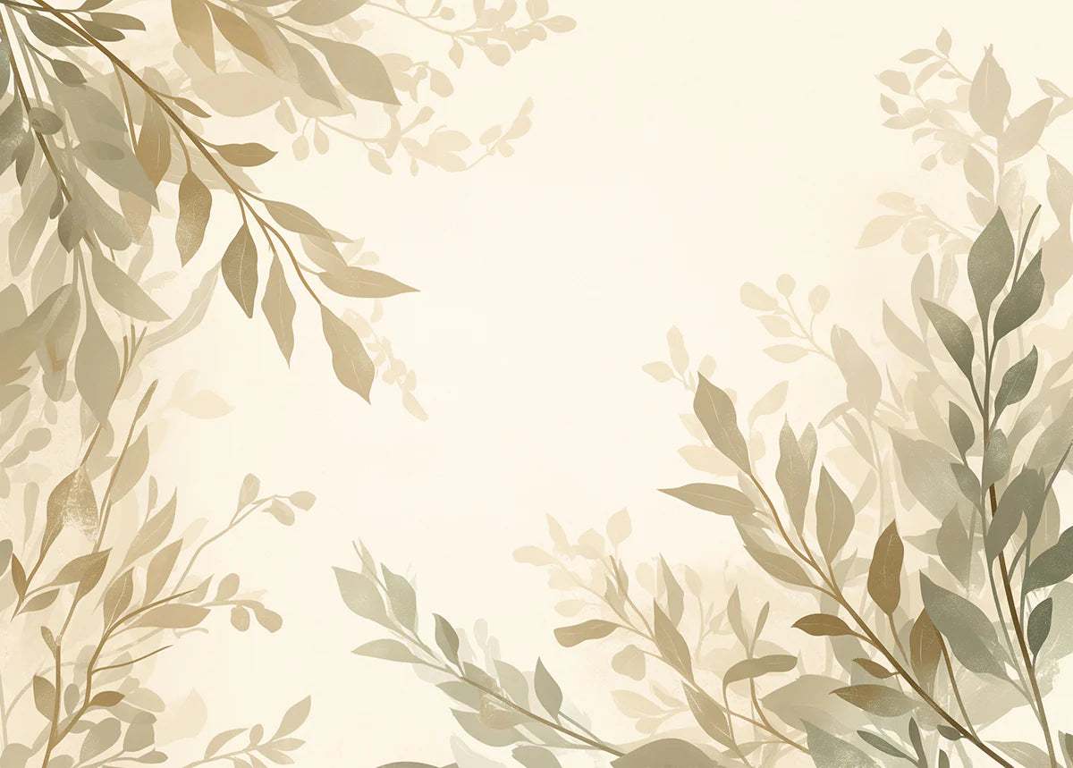 Green Leafy Mural Wallpaper for a living room Various Shades of Green and Beige Leaves Mural Wallpaper - room preview 02