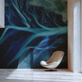 Aerial River Delta Mural Wallpaper — Fluid Nature Art Mural Wallpaper - room preview 02