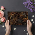 Abstract Swirl Relief Mural Wallpaper — Warm Bronze and Copper Mural Wallpaper - room preview 02