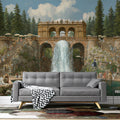 Classical Roman Waterfall Mural Wallpaper — Historic Landscape Art Mural Wallpaper - room preview 02