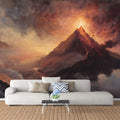 Volcanic Eruption Oil Painting Mural — Cinematic Fine Art Mural Wallpaper - room preview 02