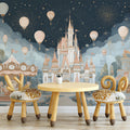 Fantasy Castle and Carousel Mural Wallpaper — Whimsical Night Scene Mural Wallpaper - room preview 02