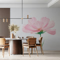 Macro Cosmos Flower Mural Wallpaper — Soft Minimalist Floral Mural Wallpaper - room preview 02