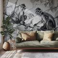 Vintage Botanical Monkey Mural Wallpaper —Academic Illustration Mural Wallpaper - room preview 02