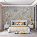 Underwater Kingdom Whimsical Mural Wallpaper — Soft Aquatic Scene Mural Wallpaper - room preview 02