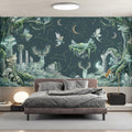 Mystical Midnight Forest Mural Wallpaper with Fairies and Deer Mural Wallpaper - room preview 02