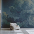 Impasto Sky Mural Wallpaper — Oil Painted Clouds Pattern Mural Wallpaper - room preview 02