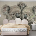 Cuddling Koala Watercolor Mural Wallpaper — Soft Animal Art Mural Wallpaper - room preview 02