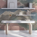 Topographic Mountain Contour Mural Wallpaper — Pastel Landscape Mural Wallpaper - room preview 02