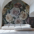 Vintage Rose Bouquet Mural Wallpaper — Painterly Floral Wall Art Mural Wallpaper - room preview 02