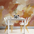 Abstract Earth Tone Brushstroke Mural Wallpaper — Artisan Paint Mural Wallpaper - room preview 02